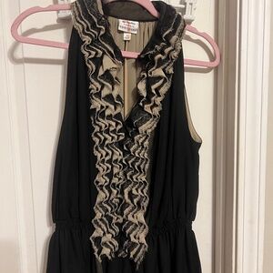 NEIMAN MARCUS TARGET ROBERT RODRIGUEZ Black Ruffled Sleeveless- Large